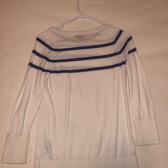 Nautica White and Blue Stripped Sweater - Picture 2 of 3